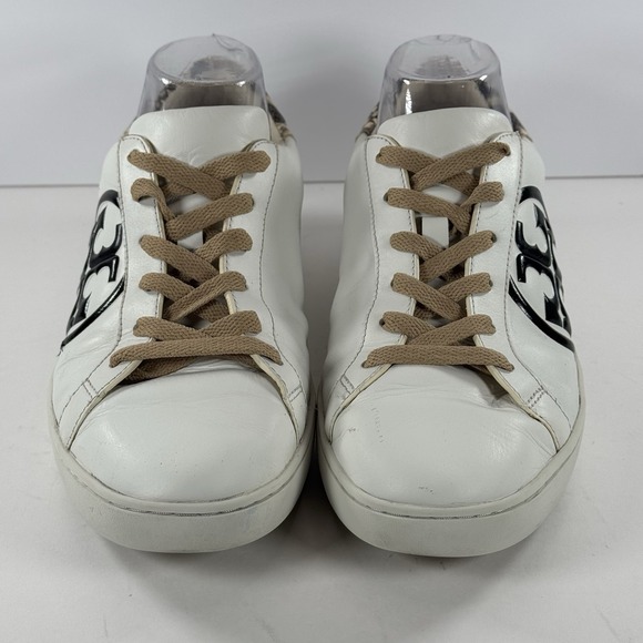 Tory‎ Burch Leigh T-Logo Sneaker Calf Leather/ Stamped Snake Printed Leather 10M - Picture 3 of 10